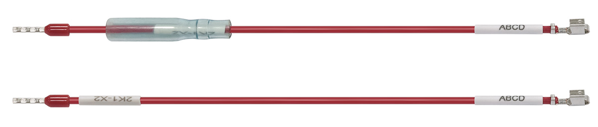 全自動(dòng)雙打雙穿號碼管端子機(jī) 線束樣例